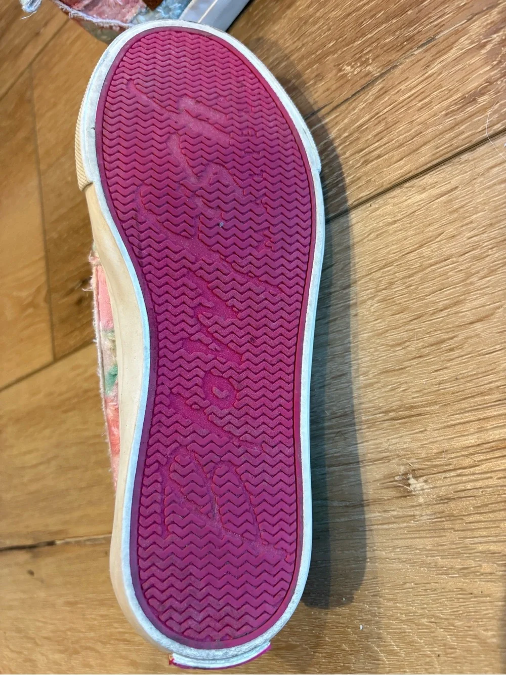 Blowfish Girls Slip-On Floral Sneakers in Pink and Mint